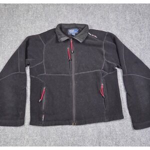 Polo Ralph Lauren Jacket Mens XL Black Full Zip Mock Neck Outdoor RLX Fleece